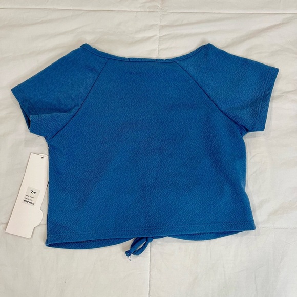 KENSIE GIRL • Girls Blue Short Sleeve Cinch Top NWT 7/8 - Picture 3 of 9
